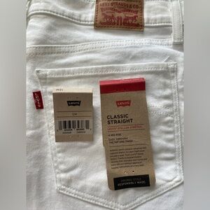 Levi's Classic Straight White Jeans, Women's Size 12
